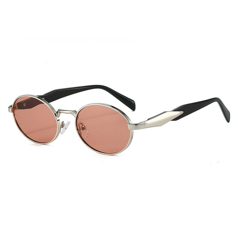 Dame designer solbrille med høyverdig rund ramme og beskyttende UV-filter Luvikno