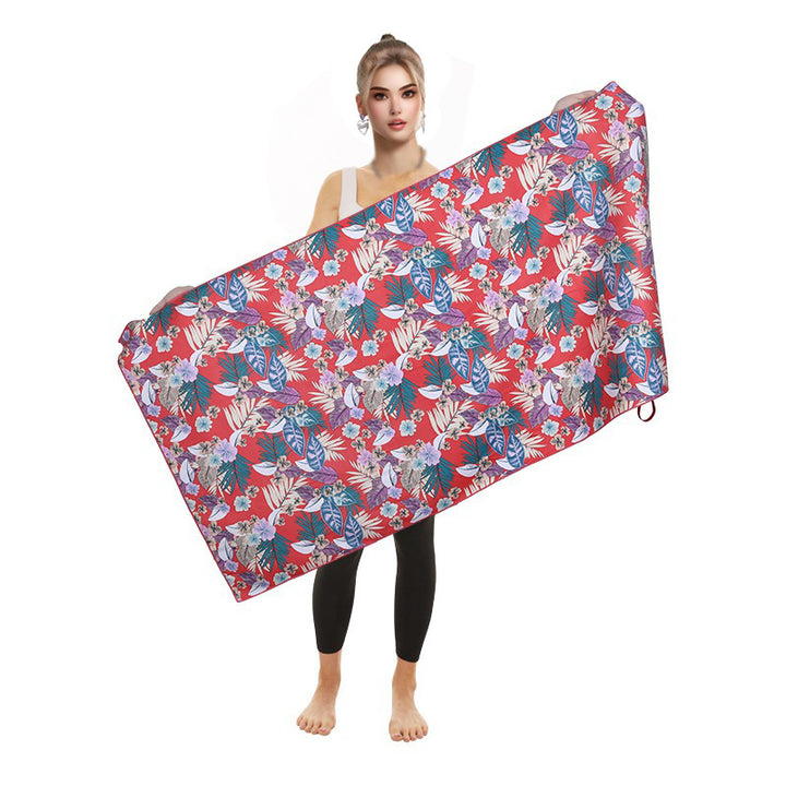 Dame Strandhåndkle med fargerik flamingo-design Luvikno
