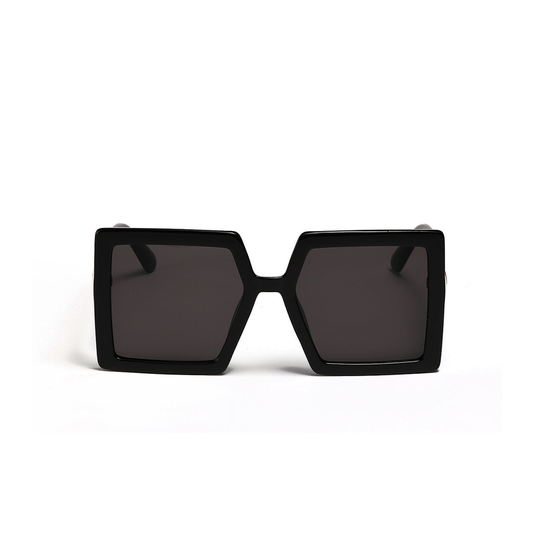 Dame geometrisk solbrille med moderne, bred ramme Luvikno