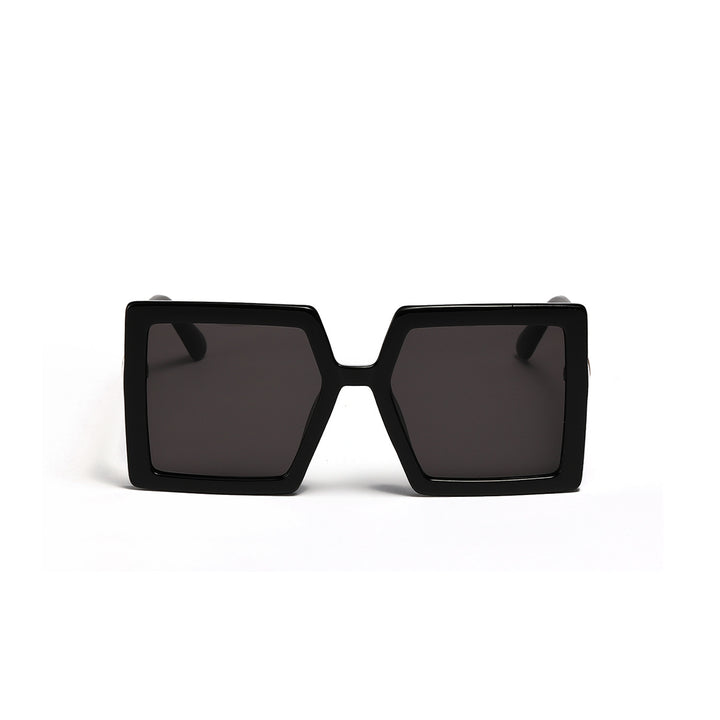 Dame geometrisk solbrille med moderne, bred ramme Luvikno
