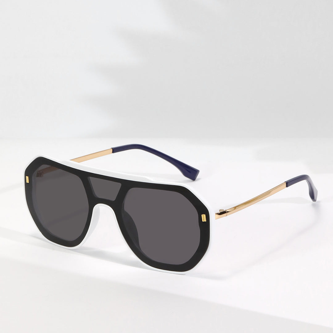 Dame oversized geometrisk solbrille med elegant ramme Luvikno