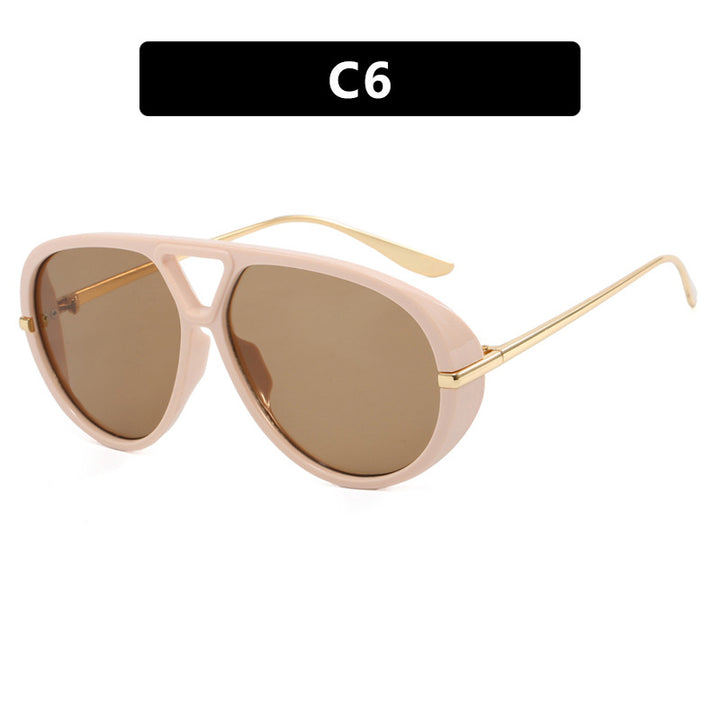 Dame Oversized solbriller med elegant plastramme og speilbelagte glass Luvikno