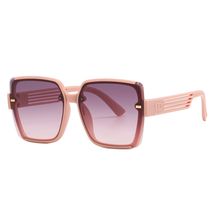 Dame firkantet solbrille med trendy geometrisk design Luvikno