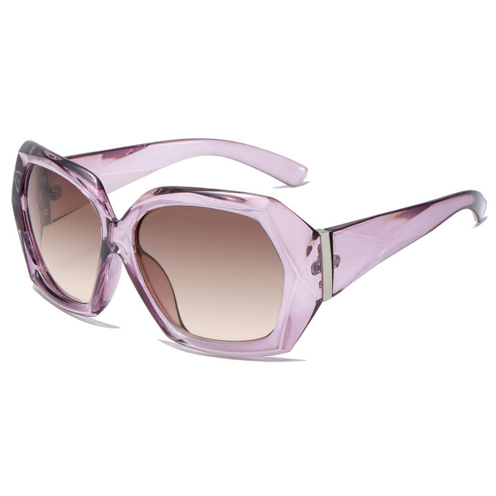 Dame Designer-solbrille i innovativ polygon-design Luvikno