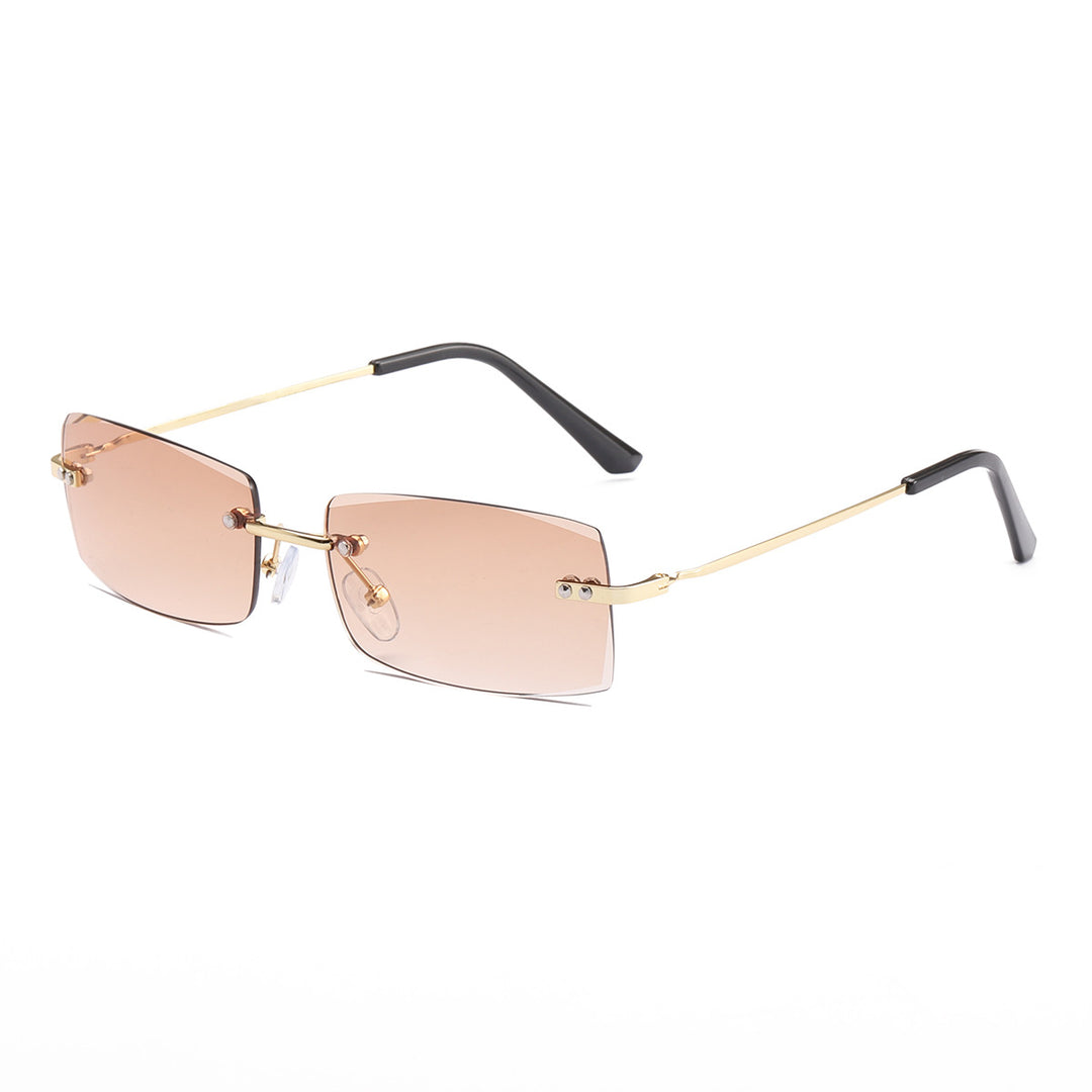 Dame moteriktig solbrille med elegant, filigranramme Luvikno