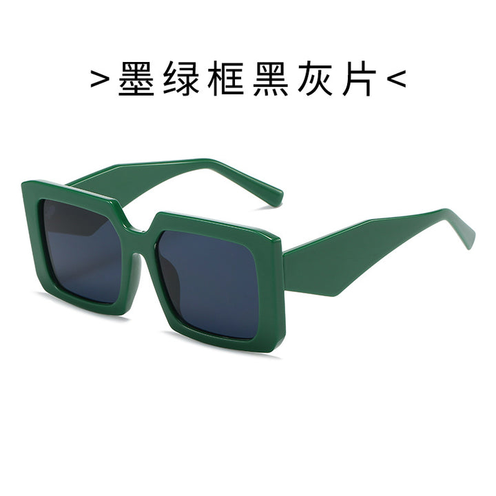 Dame Geometrisk Solbrille med bred ramme Luvikno