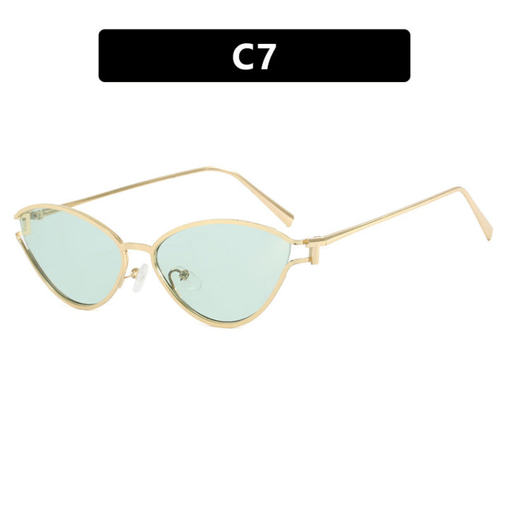 Dame Cat-Eye solbriller i elegant gullramme Luvikno