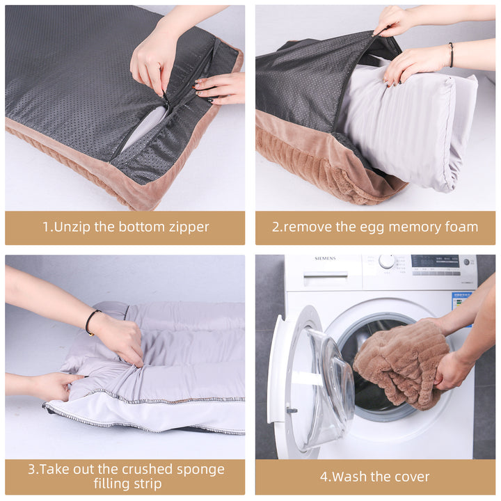 Unisex ortopedisk premium hundepute med kosetopp Luvikno