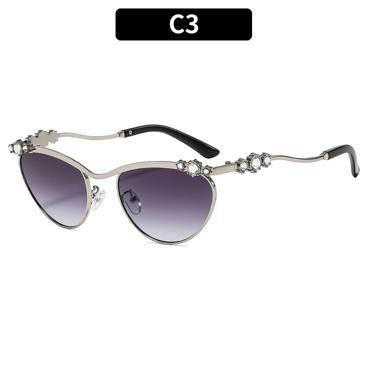 Dame Designer-solbrille med glitrende detaljer Luvikno