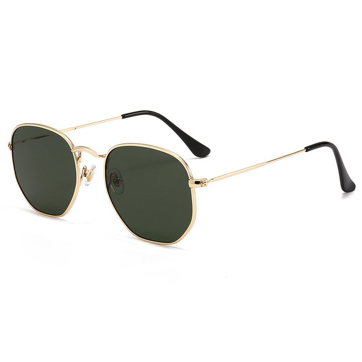 Dame Oversized solbriller med elegant gullmetallramme og solid UV-beskyttelse Luvikno