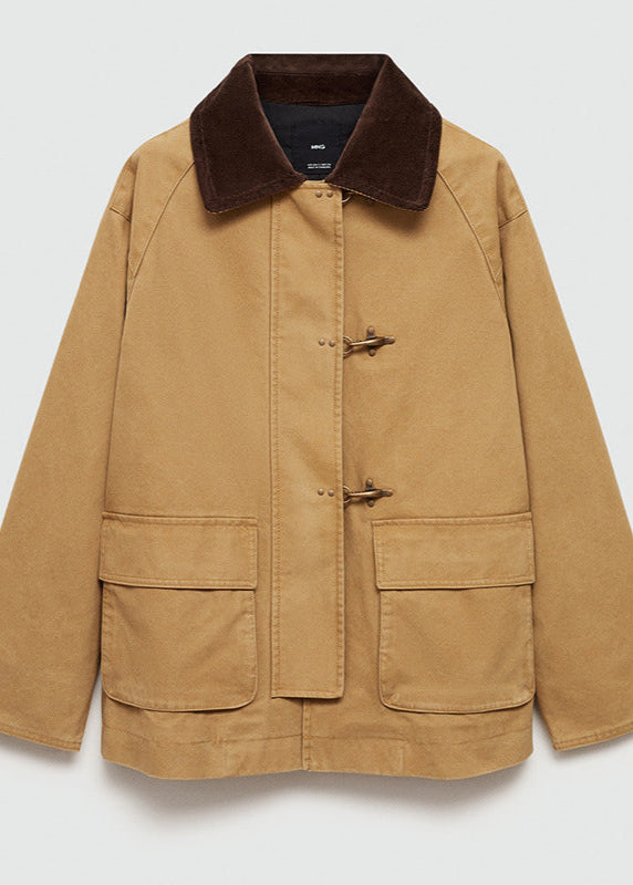 Luvik | Corduroy Kragearbeid Canvas Jakke