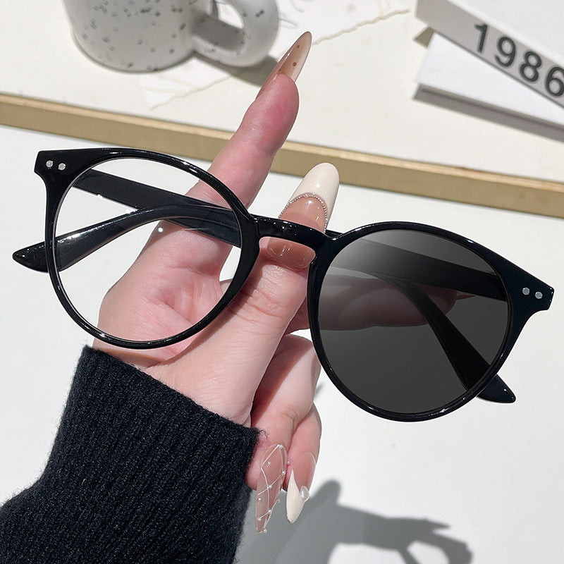 Dame Cat-Eye solbriller med transparent ramme Luvikno