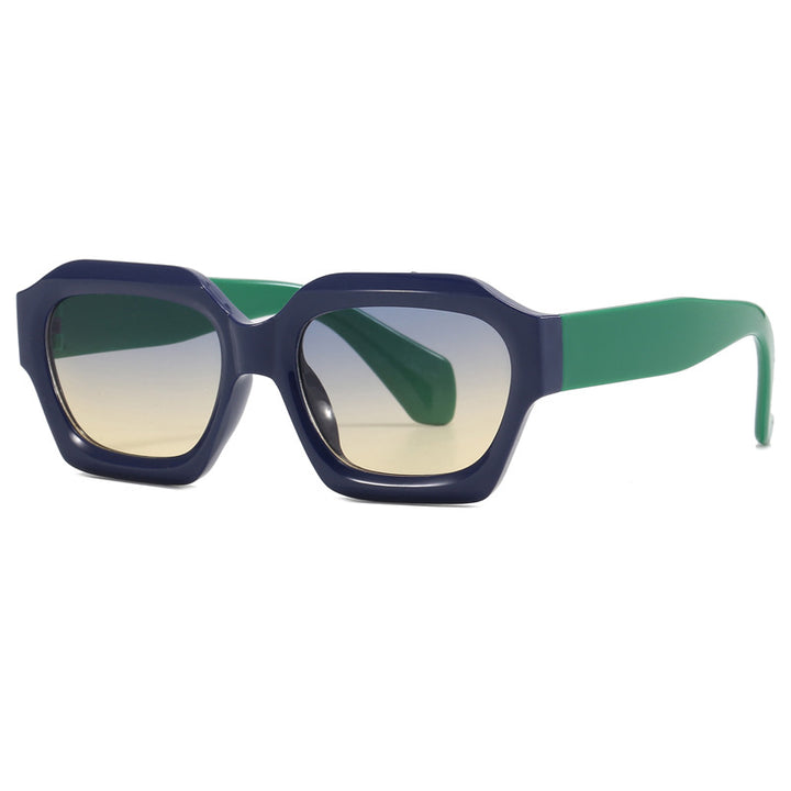 Dame modische geometriske oversized solbriller Luvikno