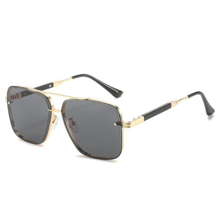 Dame Geometriske Oversized-solbriller med filigran metallramme Luvikno
