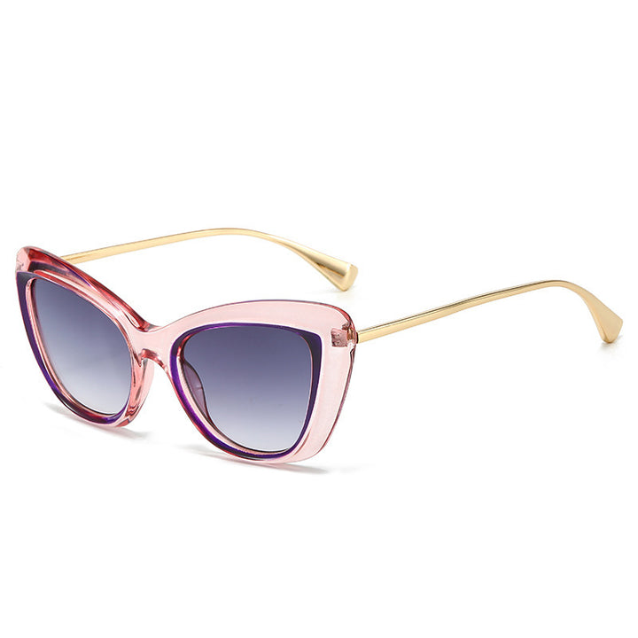 Dame Cat-Eye solbriller med elegant metallramme Luvikno