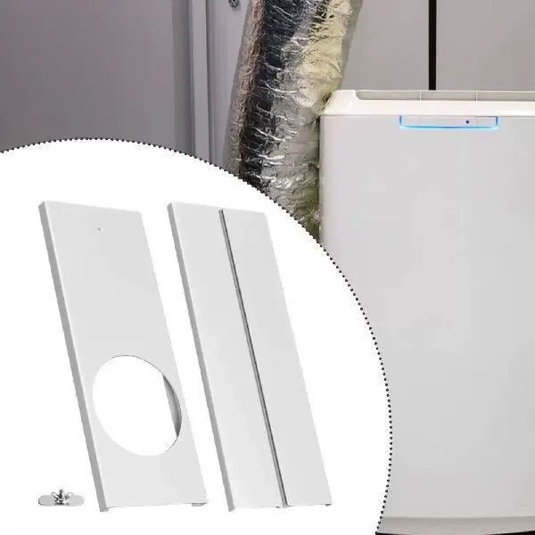 Unisex en størrelse bærbar klimaanlegg vindusventilasjonspanel adapter med sirkulær avtrekksåpning og justerbart skyvepanel Luvikno