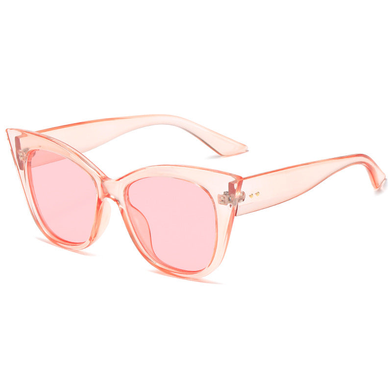 Dame ekstravagante Cat-Eye-solbriller med speilreflekterte linser Luvikno