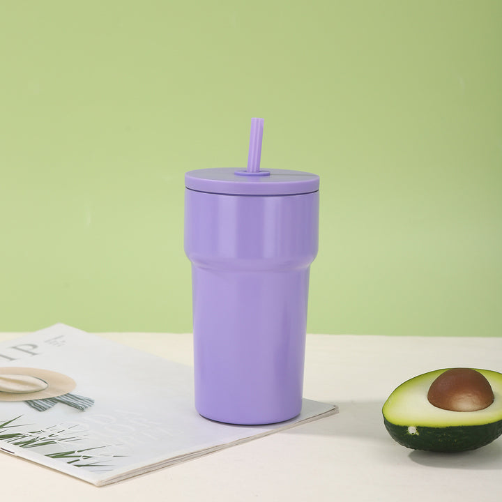 Unisex Isolert Drikkebecher med Støvbeskyttelseslokk og Strå Luvikno