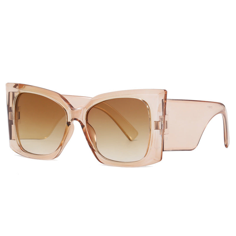 Damer moteriktig oversized solbrille med geometrisk ramme Luvikno