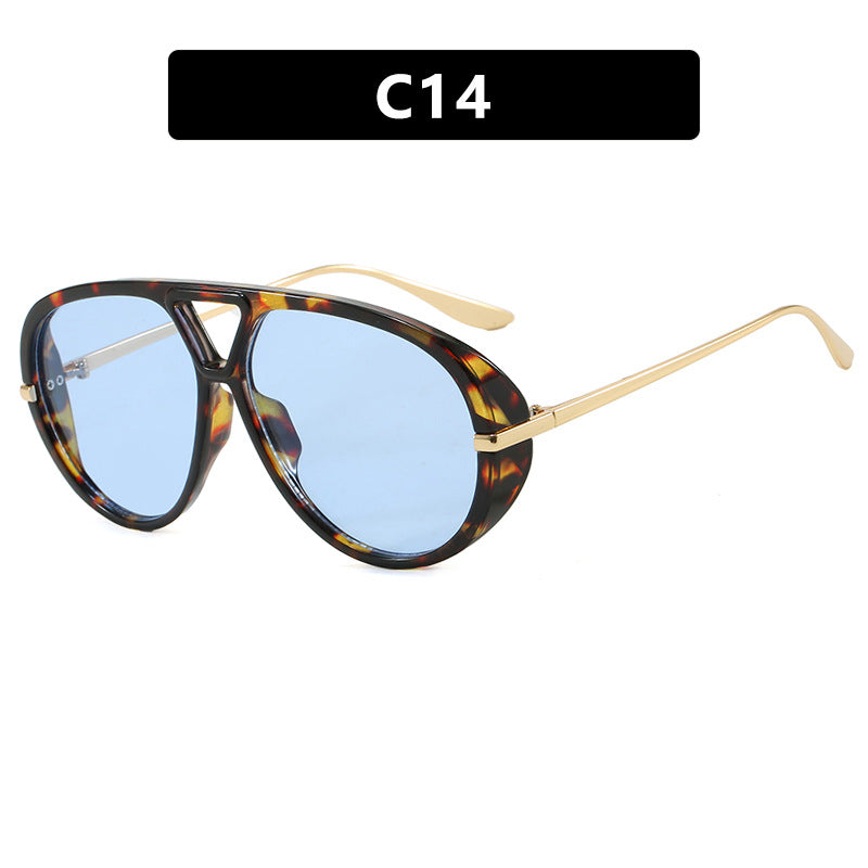 Dame Oversized solbriller med elegant plastramme og speilbelagte glass Luvikno