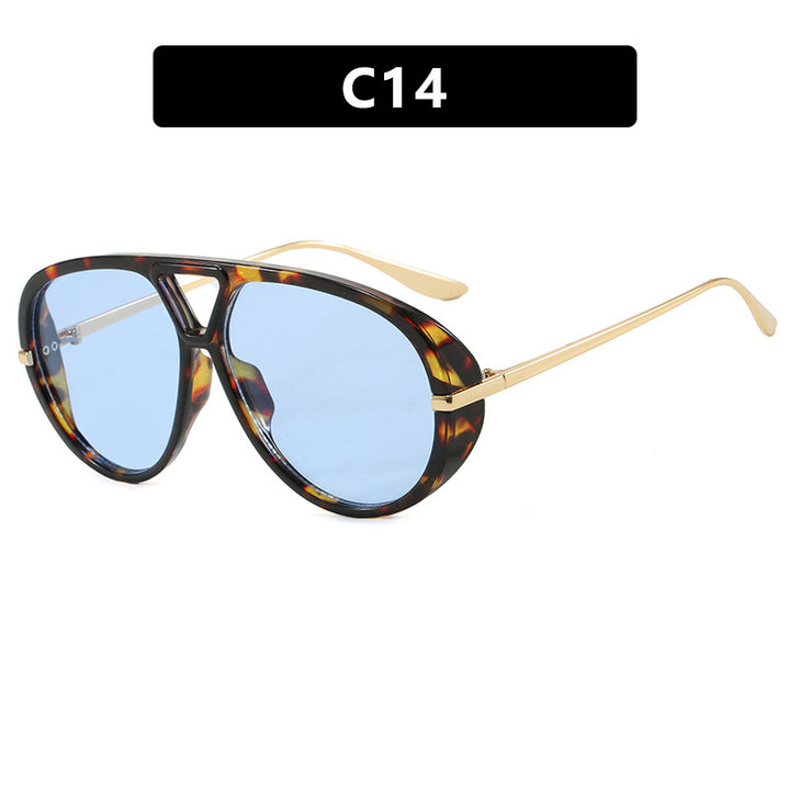 Dame Oversized solbriller med elegant plastramme og speilbelagte glass Luvikno