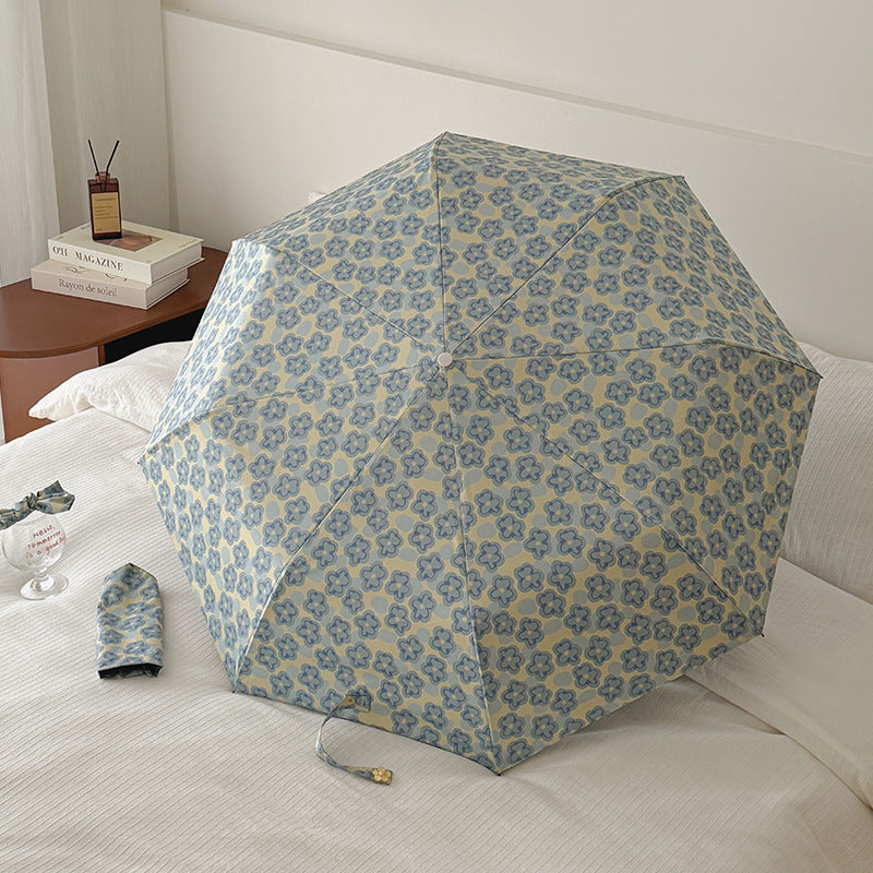 Dame Faltbar Regnparaply med elegant blomsterdesign Luvikno