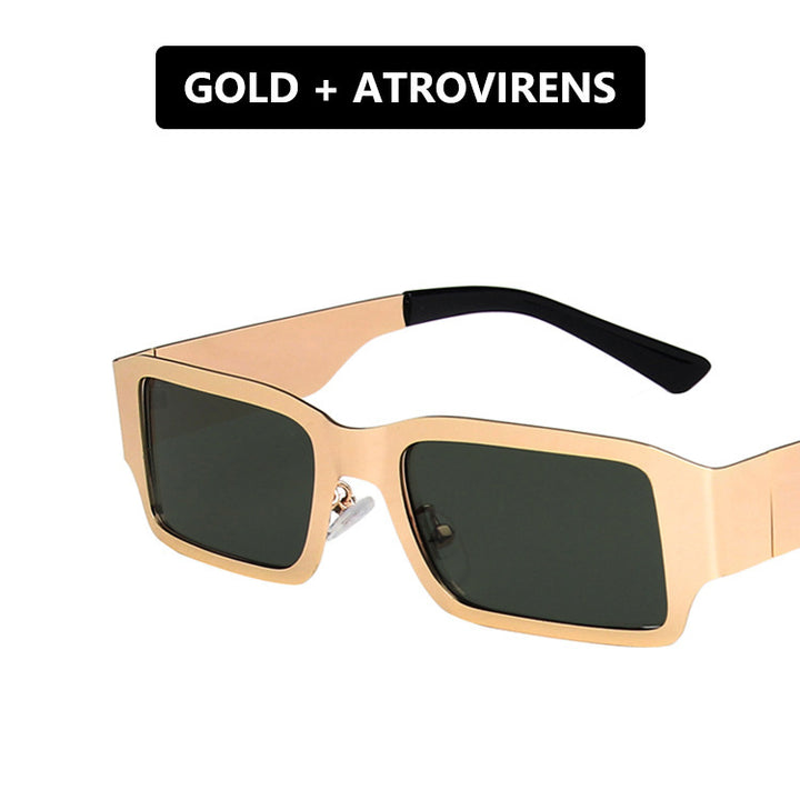 Dame geometrisk solbrille med beskyttende UV-filter og robust metallramme Luvikno