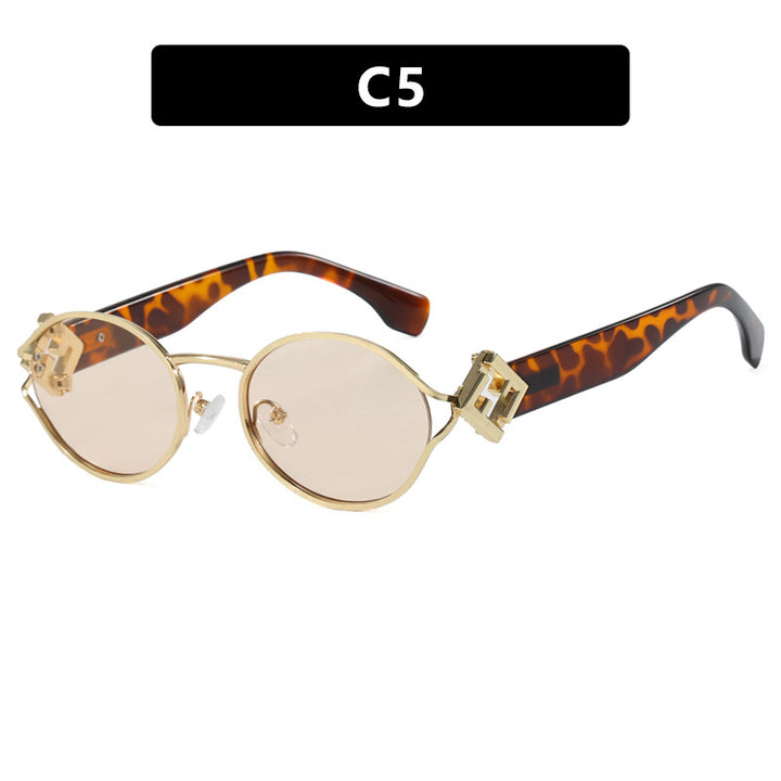 Dame moter solbrille med elegant metallramme og UV-beskyttelse Luvikno