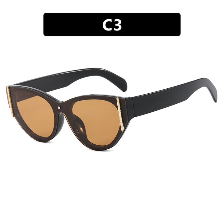 Damen trendy solbrille med elegant katteøye-design og høyverdig ramme Luvikno
