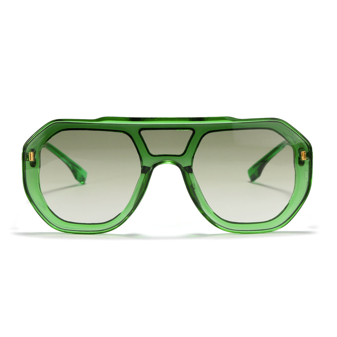 Dame oversized geometrisk solbrille med elegant ramme Luvikno