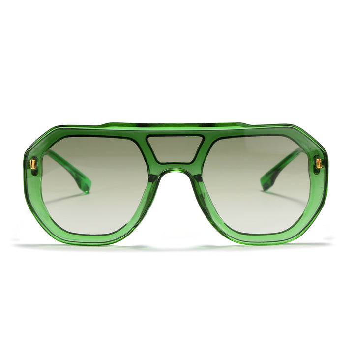 Dame oversized geometrisk solbrille med elegant ramme Luvikno