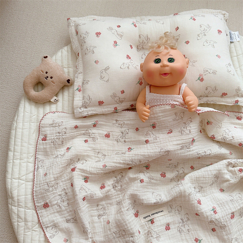 Unisex Cozy Muslin Blanket med Søtt Kanin Design Luvikno