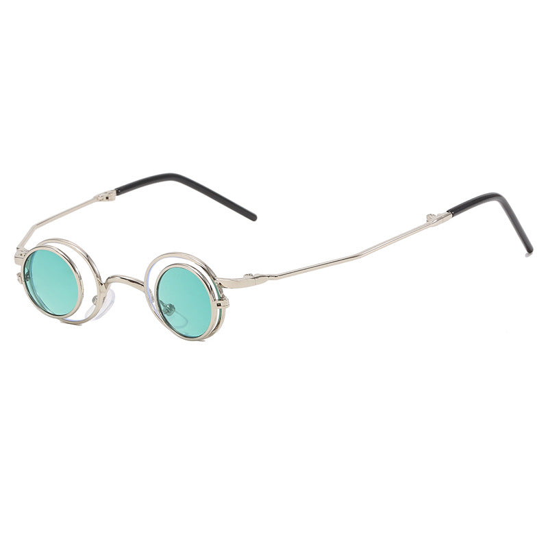 Dame Moderne runde solbriller med elegant metallramme Luvikno