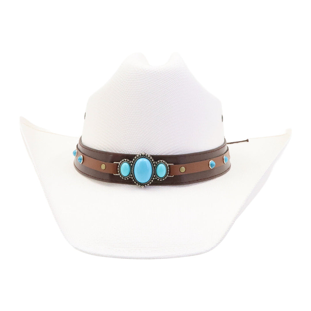 Turquoise Stråhatt Western | Luvikno