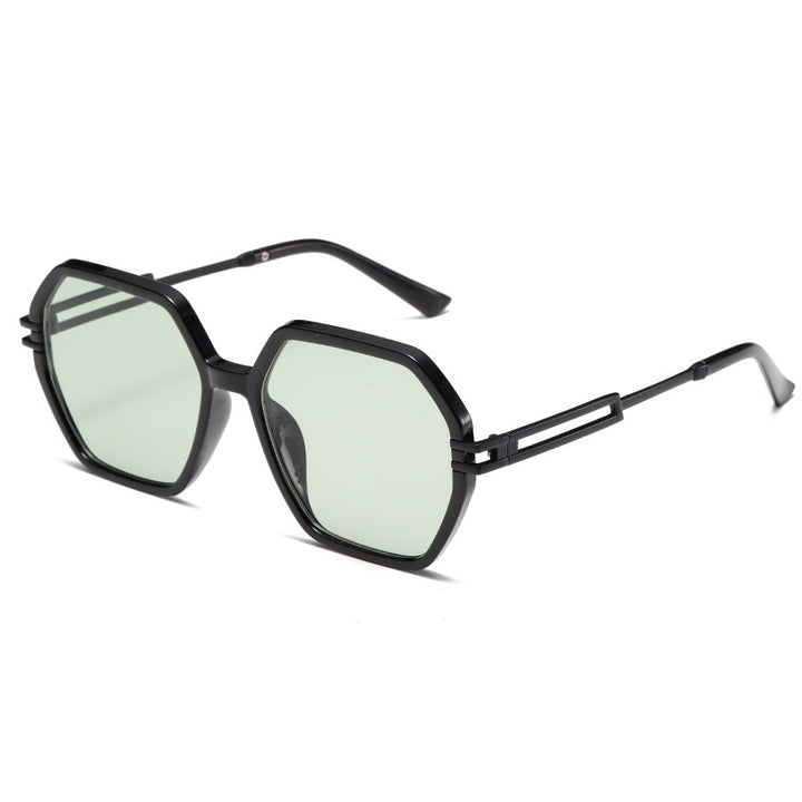Dame moteriktig solbrille i avantgardistisk heksagon-design Luvikno