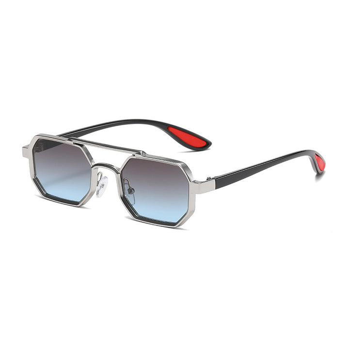 Damer moteriktig designer-solbrille med eksklusiv åttkantet ramme Luvikno