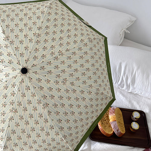 Dame elegant felle paraply med blomsterdesign Luvikno