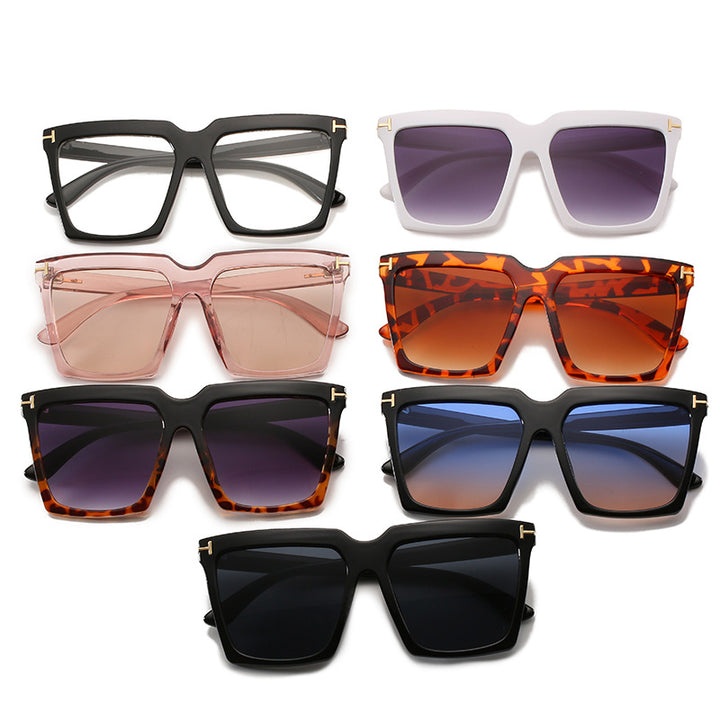 Dame oversized firkantet solbrille med luksuriøse aksenter Luvikno