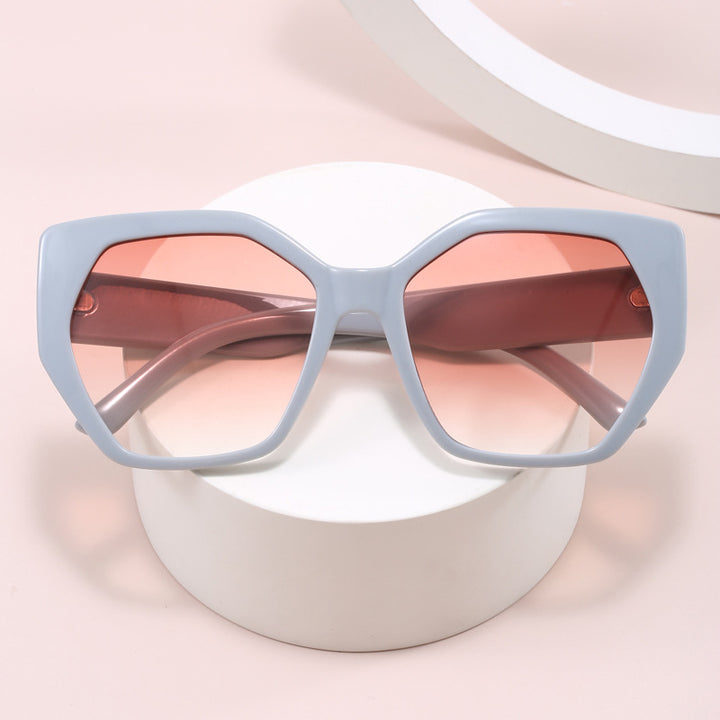 Dame oversized geometrisk solbrille Luvikno