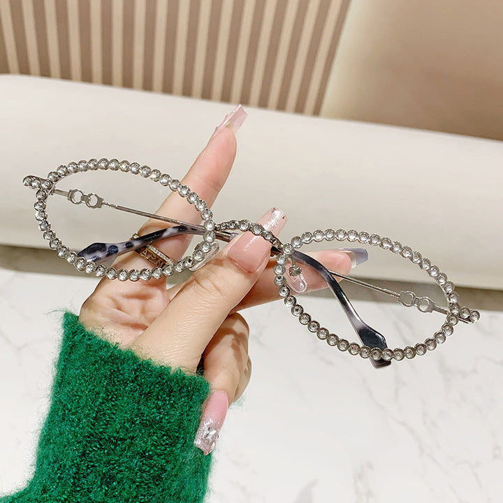 Damen Designer Brille ramme med ekstravagant perleinnramming Luvikno