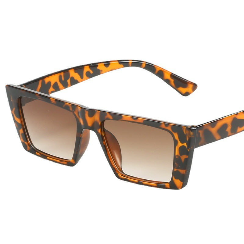 Dame geometrisk solbrille med trendy, firkantet ramme Luvikno