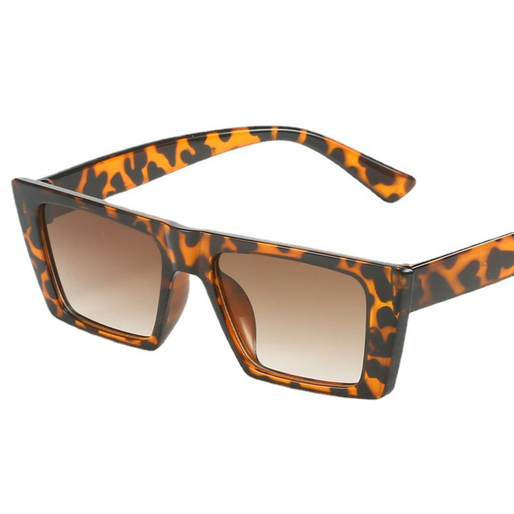Dame geometrisk solbrille med trendy, firkantet ramme Luvikno