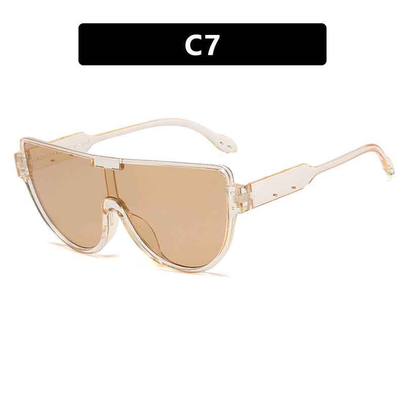 Dame Fashion-solbrille med futuristisk skjold-design Luvikno