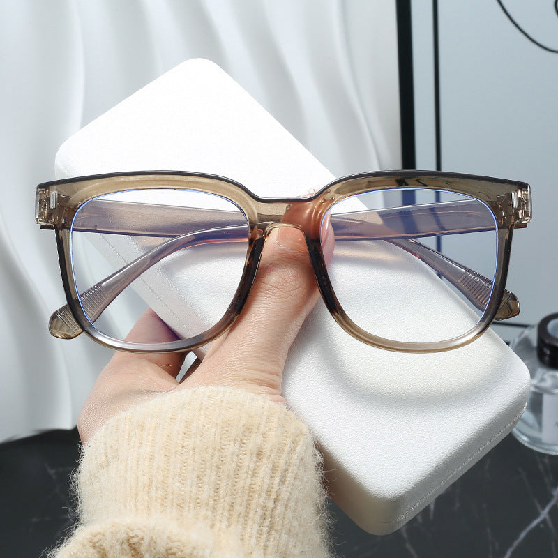 Dame trendy rektangulære briller med blå glass Luvikno