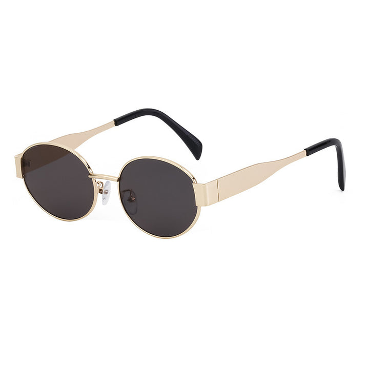 Dame moteriktig solbrille i elegant oval design Luvikno