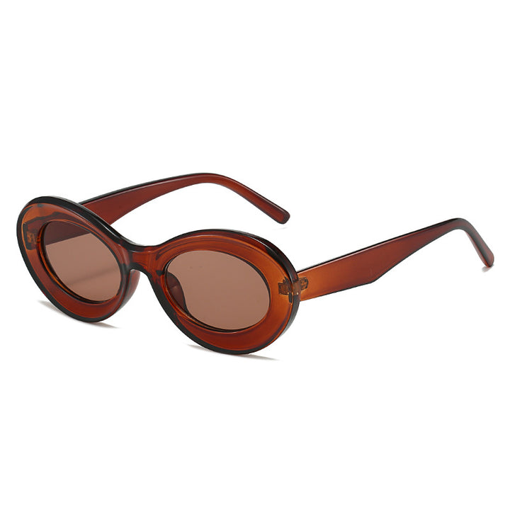 Dame moteriktig solbrille i oval design Luvikno