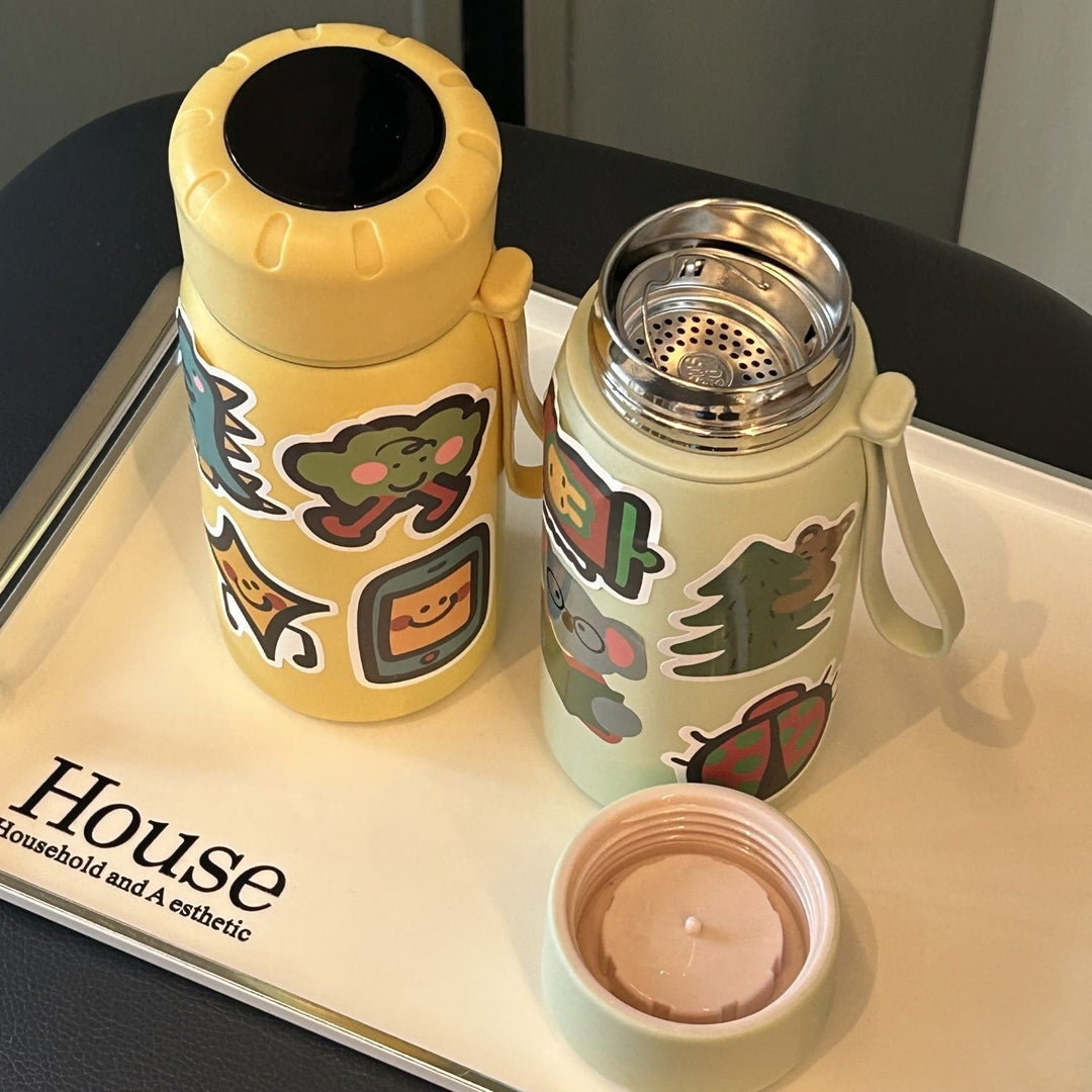 Damen stilvolle Wasserflasche mit witzigen Aufklebermotiven Luvikno