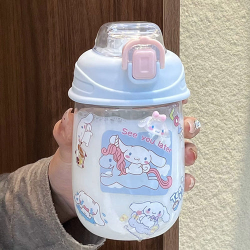 Damen verspielte Trinkflasche mit einzigartigem Sicherheitsverschluss Luvikno