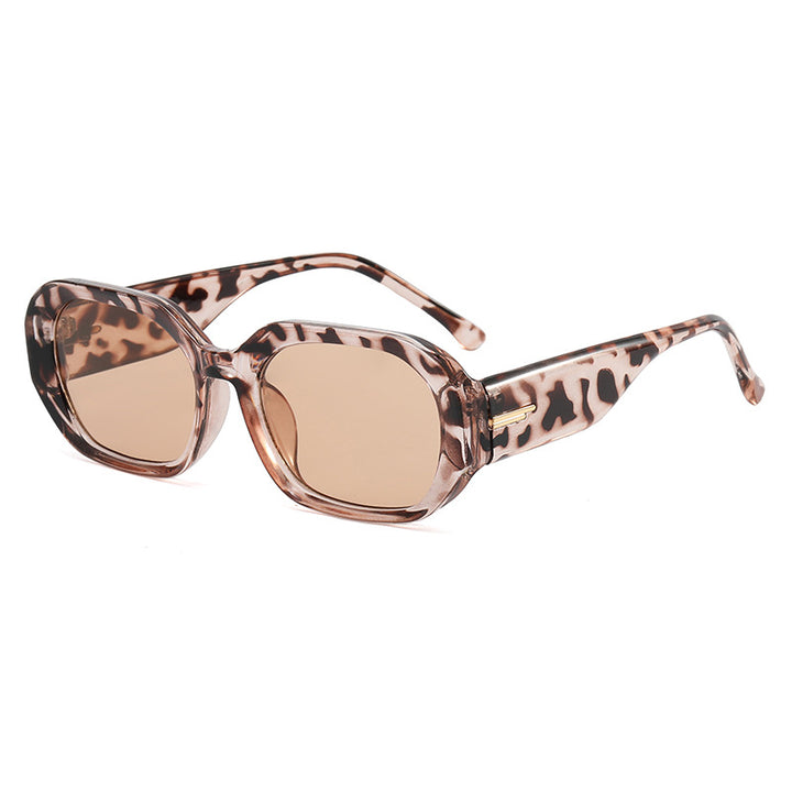 Dame moteriktig geometrisk solbrille med robust design Luvikno