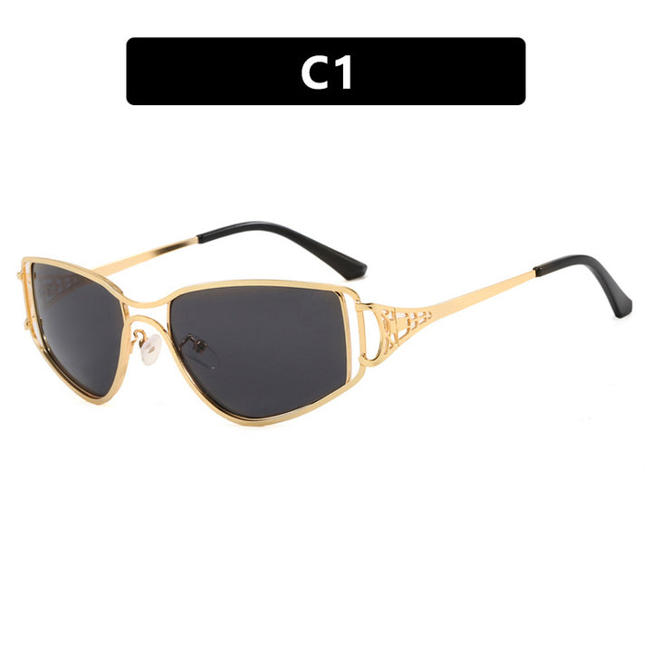 Dame eksklusive Cat-Eye solbriller med elegante dekorasjoner Luvikno